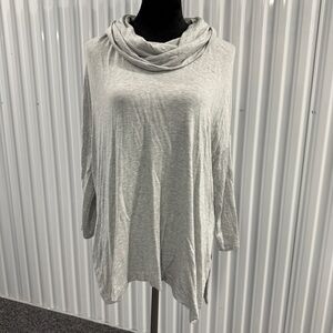 Lou & Grey Women’s Heather Gray Cowl Neck Long Sleeve Top Size Small